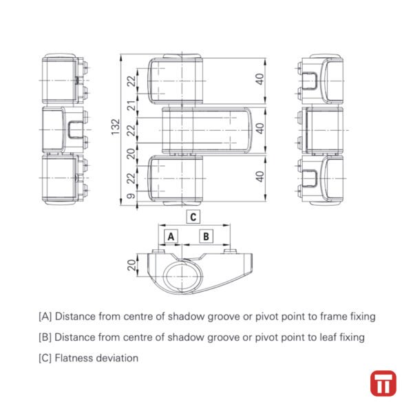 Balama usa aluminiu, lemn - Roto Solid S | 120 ATB, schema tehnica