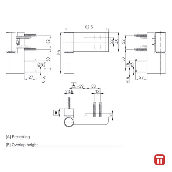 Balama usa termopan, lemn - Roto Solid S | 150 P, schema tehnica