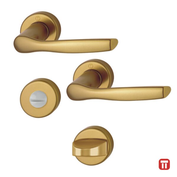 Maner usa interior cu rozeta - HOPPE Milano, baie, bronz