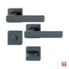 Maner usa interior cu rozeta - HOPPE Milano, baie, negru
