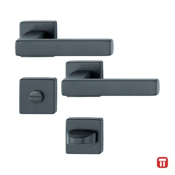 Maner usa interior cu rozeta - HOPPE Milano, baie, negru