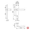 Maner usa interior cu sild - HOPPE Milano, baie, schema tehnica