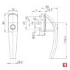 Maner de fereastra cu buton, Roto Swing, schema tehnica